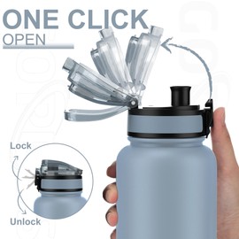 GOPPUS 1200ML/40OZ Stainless Steel Water Bottle 1.2 Litre Metal Vacuum Flask for Travel Double Walled Bottle Leakproof Coffee Flask for Outdoor Large Bottle with Wide Mouth Sport Flask Keep Hot/Cold