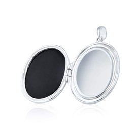 She Vintage Victorian Style Black Blue White Carved Mother and Child Loving Cameo Photo Locket Pendant Son Daughter Necklace .925 Sterling Silver Women Hold Picture Engraved, Sterling Silver, Other.