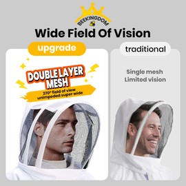 Bee Keeper Suit for Men/Women,Bee Suits for Men/Women Ting Proof,Comes with Gloves and Ventilated Hood,Ldeal for Backyard Beekeeping/Bee Catching,Multiple Size Options,M for 4'11"-5'3"