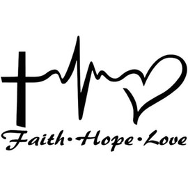 Enyolidimk Black Car Sticker, Hope Love Prayer Creative Vinyl Car Sticker Car Decoration