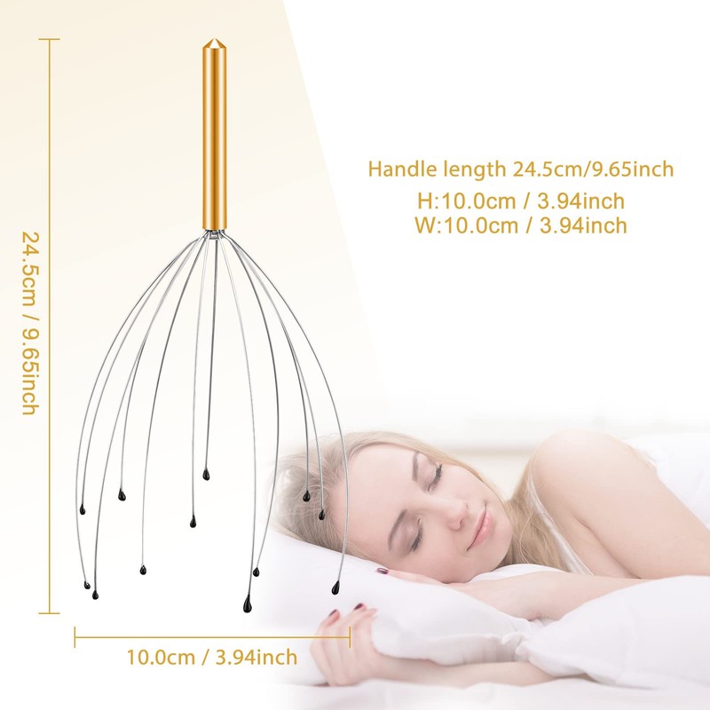 Sancheay Head Massager, Manual Scalp Head Scratcher, Handheld Scalp Massager