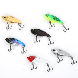 Spotlip Iron Plate Vibe 7g/10g/15g/20g Metal Vibration Lure Metal Jig Saltwater Fishing Set of 6 (10g)