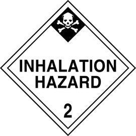 Accuform MPL205CT100 PF-Cardstock Hazard Class 2 DOT Placard, Legend "Inhalation Hazard 2" with Graphic, 10-3/4" Width x 10-3/4" Length, Black on White (Pack of 100)