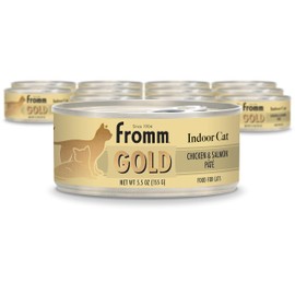 Fromm Indoor Gold Chicken & Salmon Pate Cat Food - Premium Wet Cat Food - Chicken Recipe - Case of (12) 5.5 oz Cans