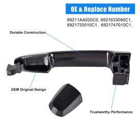 BJYXSHOP - Manija exterior para puerta trasera del lado del conductor/pasajero compatible con 2002, 2003, 2004, 2005, 2006, Camry 2003-2013 Corolla Matrix 2003-2008 Pontiac Vibe sin ojo de