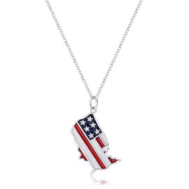 Unbranded .015 Ct Patriotic U.S. Map Necklace