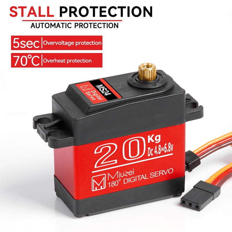 Miuzei 20KG RC Servo Motor High Torque Metal Gear Digital