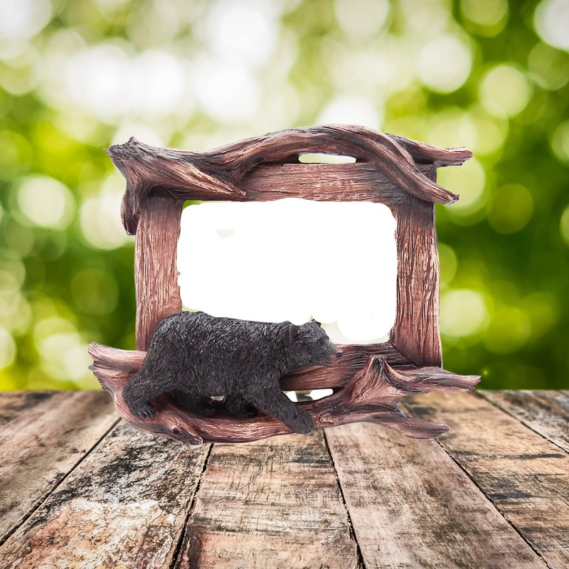 Wowser Bear on Deadwood Picture Frame, Holds 6x4 Photo, Tabletop