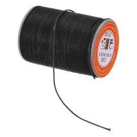 MECCANIXITY Waxed Cord 0.8mm 60 Yards Wax Bead Thread String Waxed Thread Beading Leather Thread for Jewelry Making Leather Sewing Black