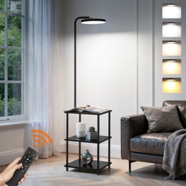 LED Floor Lamp with Table, 25W/3000LM Super Bright Floor Lamp with Remote