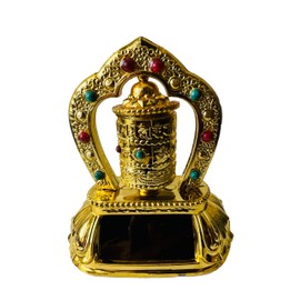 QT S Tibetan Prayer Wheel for Car - Solar Auto Spinning - Buddhism Decorations Buddhist Spinner Scriptures Car Decorative Ornament Car Accessories Interior Parts