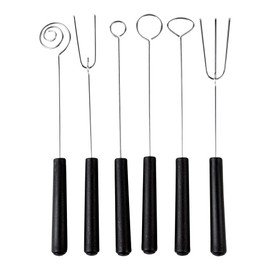 Restaurantware Met Lux Chocolate Dipping Tool Set 1 Durable Candy Dipping Set - 6 Different Shapes Dishwashable Stainless Steel Dipping Fork Set With PP Handle For Truffles And Pralines