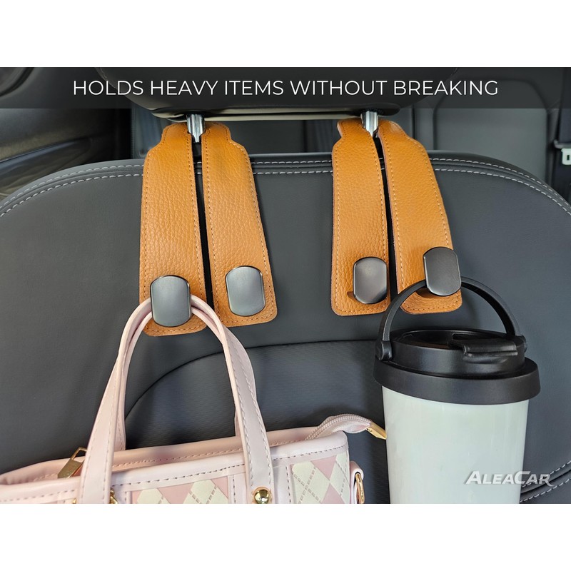 ALEACAR Premium Leather Car Purse Hook (1 Pack), Elegant Car