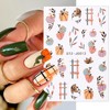 6 Sheets Fall Nail Stickers for Nail Art Cute Pumpkin