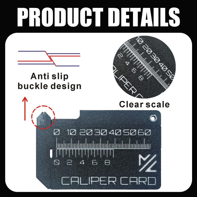 Hikiwin 2 Pcs Mini Vernier Caliper Keychain, Miniature Measuring Tool