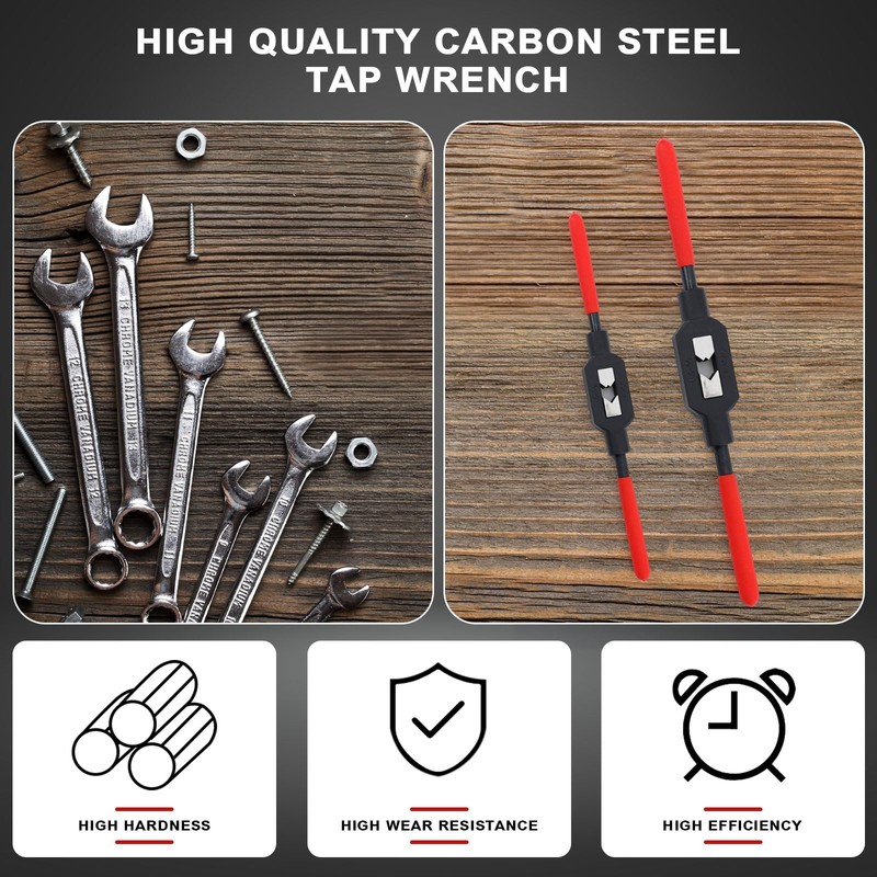 WILLBOND 2 Pcs Adjustable Tap Wrench Handle Tap Handle Tool