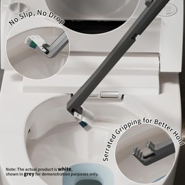 Mrbin Disposable Toilet Brush and Holder Set, Cleaner Toilet Bowl Brish Scrubber Stands, Wall Mounted Compact for Rv, Bathroom, White