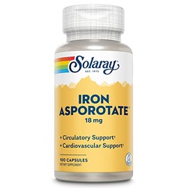 Solaray Iron Asporotate Capsules, 18mg | 100 Count