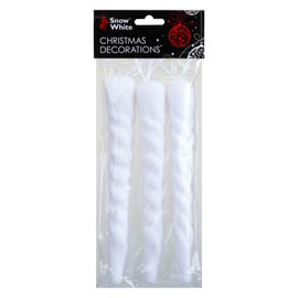 VFM e-Store - Icicle Decorations Christmas Hanging Decoration X 3 Stocking Filler Xmas Present Celebration Festive Winter Ornaments - 20cm White