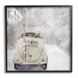 Stupell Industries Vintage Buggy in Snow Framed Giclee Art by LSR Design Studio