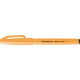 Pentel SES15C-FFX Brush Sign Pen Neon Orange Fibre Tip Brush Like Tip Pack of 1
