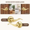 Moquin Wavy Style Gold Door Handle with Lock and Key,