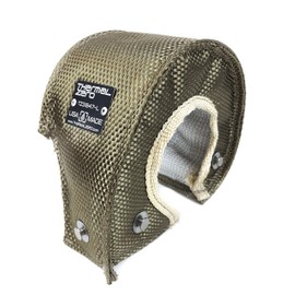 Thermal Zero TZ31847-L Universal Lava/Titanium Turbo Blanket - Custom fit turbo shield for internal wastegate T25 and T28 size turbine housing - USA Made