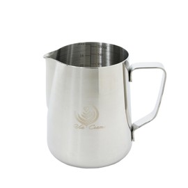 VIA CREMA High-quality milk jug, stainless steel, espresso jug, 600 ml, stainless steel milk jug, milk foam jug