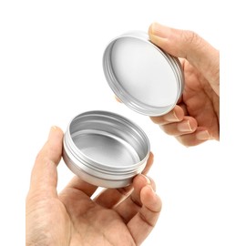 QWORK® Pack of 30 Aluminium Cream Jars with Lid, Round, Empty Jars for Cream, Lotion, Jewellery, Sorting (30 ml)