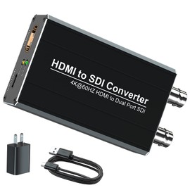 NyDiDjer 4K HDMI to SDI Converter, Support 4Kx2K/60Hz HDMI 2.0 Input and 3G-SDI/HD-SDI Output, One HDMI in Two SDI Out, Auto Format Detection & Audio Embedder