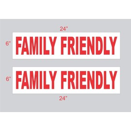 2-6x24 Family Friendly Real Estate Rider Sign Red Double Sided