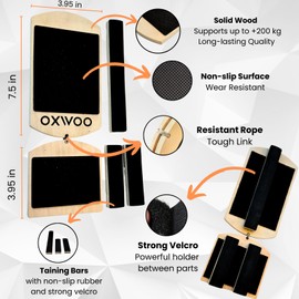 oXWoo Foot-Ankle-Balance Training Board, Black Wood Balance Board for Adults