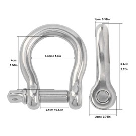 Biugaaufai 18 PCS 3/8 Inch D Ring Shackles, 304 Stainless Steel Anchor Shackle, 10 mm Screw Pin Anchor Shackles for Towing, Industrial, Outdoor, Vehicle Recovery(Breaking Load: 8388 lbs)
