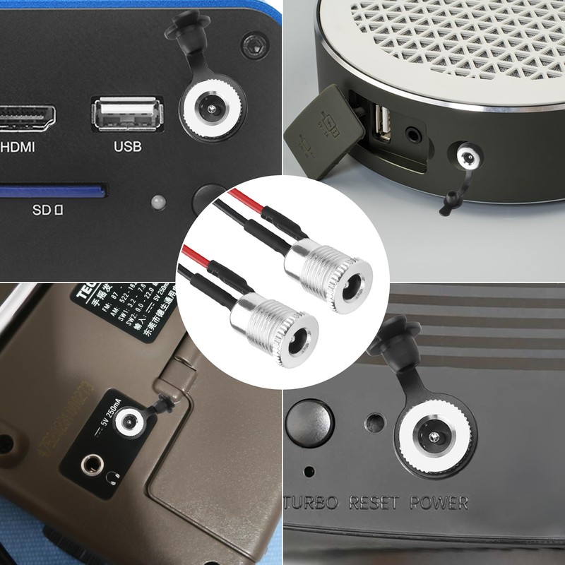 YACSEJAO 4Pack DC-099 DC5521 Jack Cord 10A DC 5.5 x