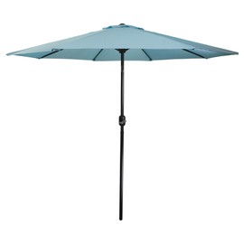 Northlight 9ft Outdoor Patio Market Umbrella with Hand Crank and Tilt, Turquoise Blue