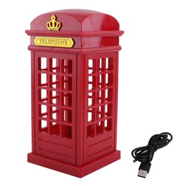 Creative Retro Classic Telephone Booth Night Light Touch Sensor Dimmable Yellow LED Desk Lamp