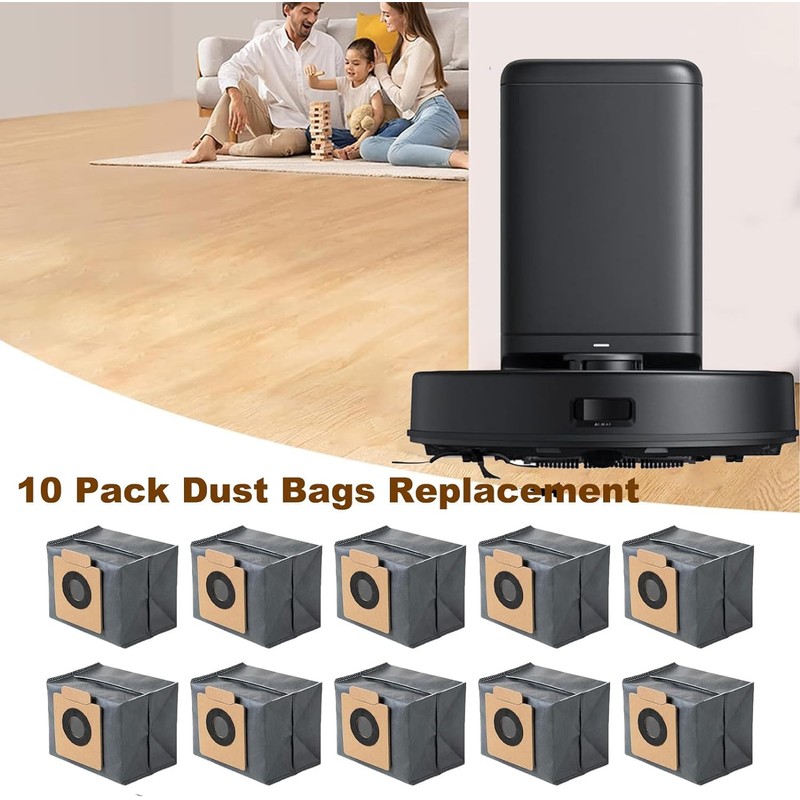 NIVMOWN 10 PACK Replacement Dust Bags Compatible with Eufy Clean