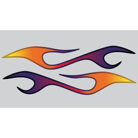 No. 2 Semi Truck Flame Decals - Flamin Grape - Old School Hot Rod Airbrushed Style - 2 pc. Set