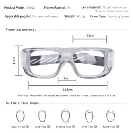 SooGree anteojos deportivas para hombres y mujeres, para baloncesto, fútbol, deportes, antivaho, golpes, golpes