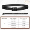 JasGood Men's Fashion Leather Belt, Black (matte black buckle)