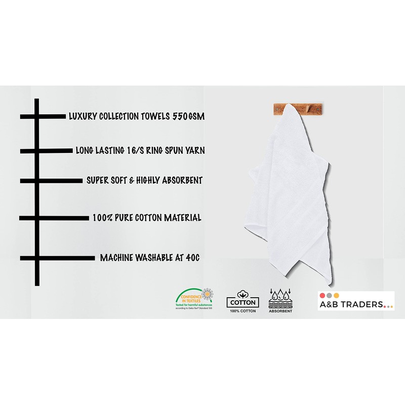 A & B TRADERS Premium Cotton Hand Towels 100% Soft