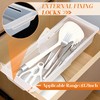 Gulfmew 1 Pack Deep Drawer Organizer Bins, Adjustable Sliding Drawer
