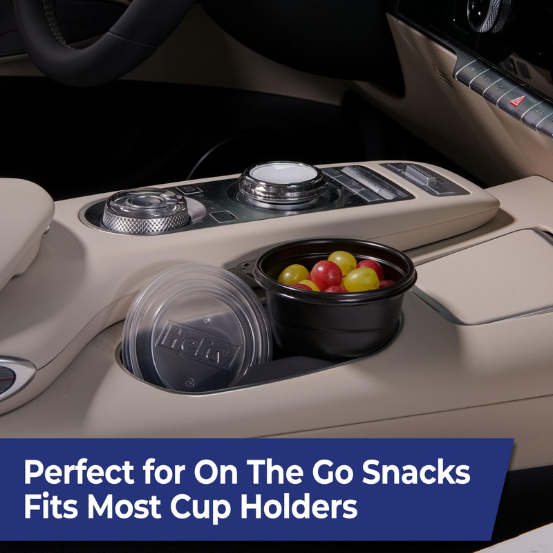 Hefty Multi-Purpose Cups, Reusable Containers with Lids, 16 Ounce Capacity,