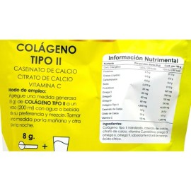 Colágeno Tipo 2 Sanabi con Caseinato y Citrato de Calcio, Vitamina C, en Polvo Sabor Naranja 400 g                                                    