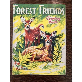 Forest Friends Coloring Book vintage 1970s NEW