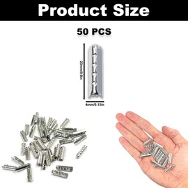 50PCS Shoelace Bullet Metal Ends, Silver Aglets for Shoelaces Repair, Metal Shoe Lace Tips Replacement for Paracord Hoodies Sneakers Canvas Shoestrings