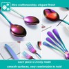 50 Pcs Rainbow Silverware Set for 10, Food Grade Stainless