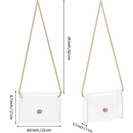 Clear Purse for Women, Clear Bag Stadium Approved, See Through Clear Handbag for Concerts Sports Events - Color: Gold