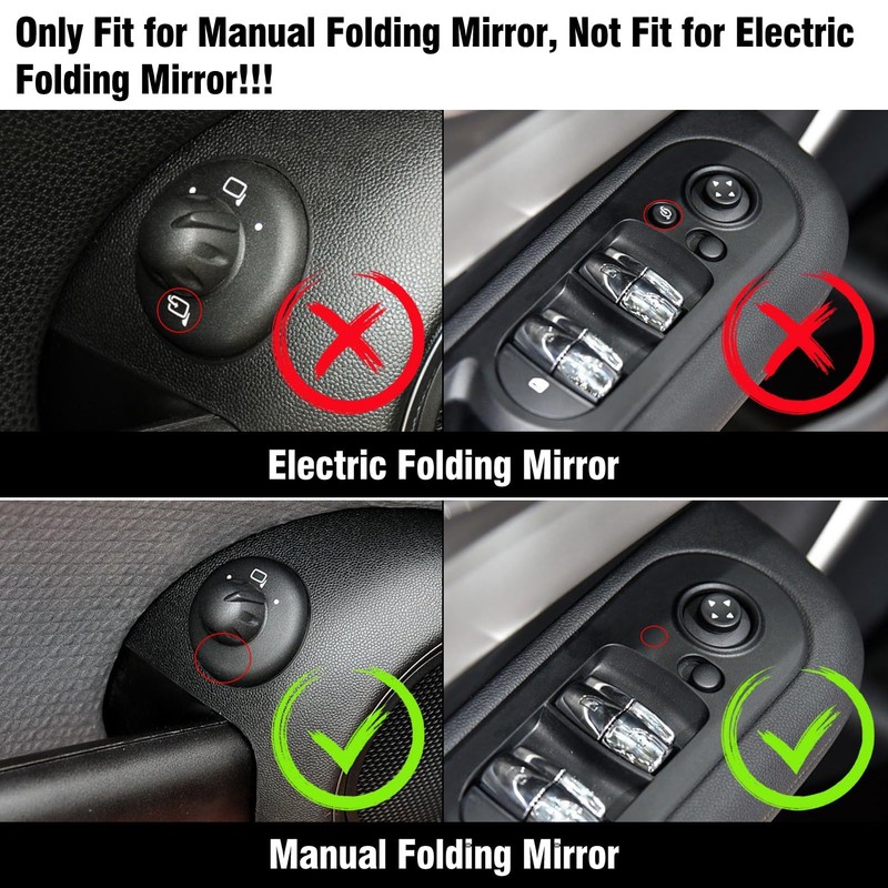 Adzfel 2PCS Compatible with MINI Cooper Mirror Cover R55 R56