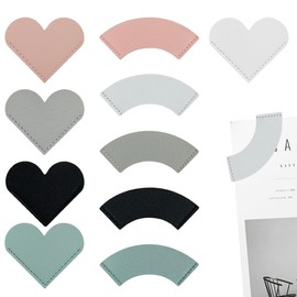 10 Pack Heart Shaped and Curved Leather Bookmarks, Cute Corner Bookmarks, Book Accessories, Book Reading Gifts for Reading Lovers